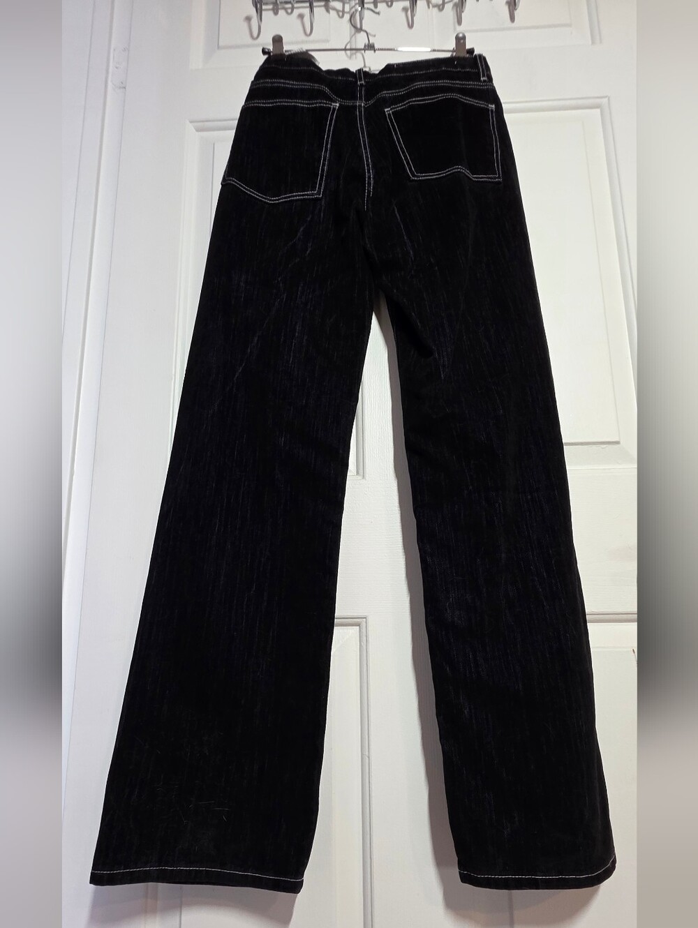 Zara TRF Flocked Straight Leg Jeans Denim Pants - Picture 11 of 11